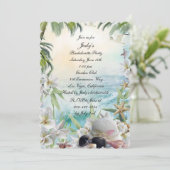 Invitation Floral Tropical Beach Wedding Bachelorette Party (Debout devant)