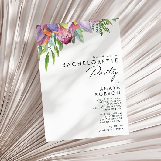 Invitation Floral tropical coloré | Bachelorette