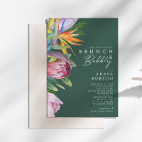 Floral tropical coloré | Brunch vert et bulle