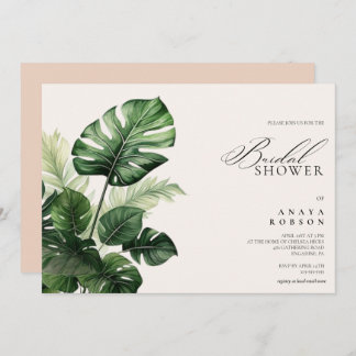 Invitation Floral tropical coloré | Douche nuptiale verte