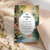 Invitation Floral tropical coloré | Mariage vert