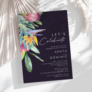 Invitation Floral tropical coloré   Purple Fêtons