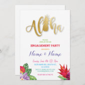 Invitation floral tropical de partie de (Devant / Derrière)