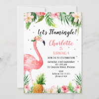 Floral tropical Flamingle Anniversaire