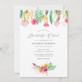 Invitation Floral Tropical Summer Bachelorette Week-end (Devant)