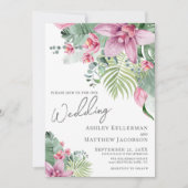 Invitation Floral Tropical Wedding (Devant)