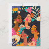 Invitation Floral Turquoise Journée internationale des femmes (Devant)