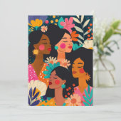 Invitation Floral Turquoise Journée internationale des femmes (Debout devant)