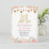 Invitation Floral Twinkle Twinkle Little Star Baby shower (Debout devant)