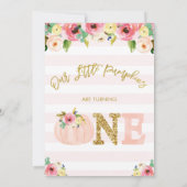 Invitation  Floral Twins Our Little Citrouille Birthday (Dos)