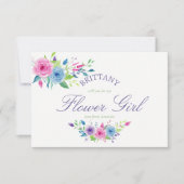 Invitation Floral Ultra Violet Serez-Vous Ma Fille Fleur (Devant)