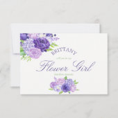 Invitation Floral Ultra Violet Serez-Vous Ma Fille Fleur (Devant)