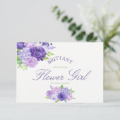 Invitation Floral Ultra Violet Serez-Vous Ma Fille Fleur (Debout devant)