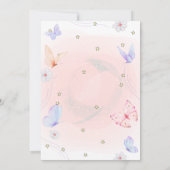 Invitation Floral Unicorn Papillons étoiles Baby shower (Dos)
