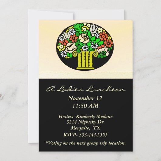 Invitation Floral Vase Ladies (Devant)