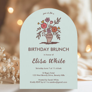 Invitation Floral Vase Rustique Whimsical Arch Personnalisé A