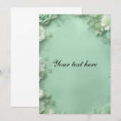 Invitation Floral vert (Devant / Derrière)