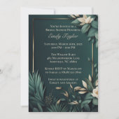Invitation Floral vert émeraude foncé (Devant)