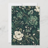 Invitation Floral vert émeraude foncé (Dos)