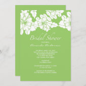 Invitation floral vert et blanc à la mode de Fête (Devant / Derrière)