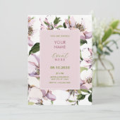 Invitation Floral vert pourpre (Debout devant)