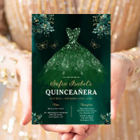 Floral Vert Quinceanera espagnol bilingue