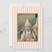 Invitation Floral vert rose Super un bébé premier anniversair (Dos)