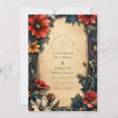 Invitation Floral victorien Art Nouveau Mariage (Devant)