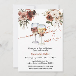 Invitation Floral Vino Avant Vœux Réception de Mariage