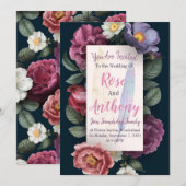 Invitation Floral vintage (Devant / Derrière)