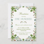 Invitation Floral vintage 100e anniversaire (Devant)