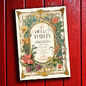 Invitation Floral Vintage 30e fête d'anniversaire