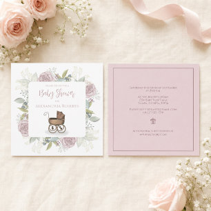 Invitation Floral Vintage Carriage rose Floral Cadeau