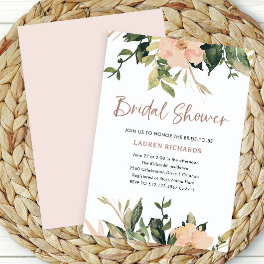 Invitation Floral vintage | Fête des mariées élégante
