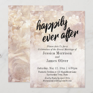 Invitation Floral vintage Heureusement Jamais Après La Récept