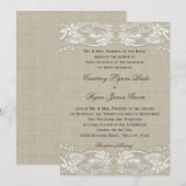 Invitation Floral Vintage Mariage de conception dentelle (Devant / Derrière)