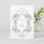 Invitation Floral Vintage Sage vert, avec détails, (Debout devant)