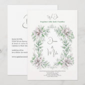 Invitation Floral Vintage Sage vert, avec détails, (Devant / Derrière)