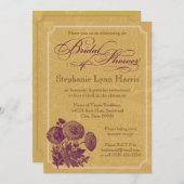 Invitation Floral vintage (Tan et prune) (Devant / Derrière)
