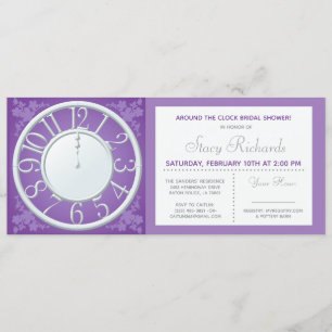 Invitation Floral violet autour de l'Invitation de douche à l