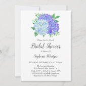 Invitation Floral violet bleu Hydrangea Bouquet Fête des mari (Devant)