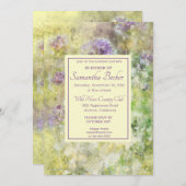 Invitation Floral violet élégant (Devant / Derrière)