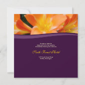 Invitation Floral violet et Mariage orange (Dos)