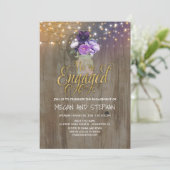 Invitation Floral violet Mason Jar Rustique Engagement (Debout devant)