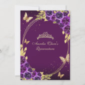 Invitation Floral violet or Tiara Butterfly Mis Quinceañera (Dos)