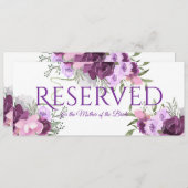 Invitation Floral violet réservé (Devant / Derrière)