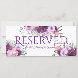 Invitation Floral violet réservé