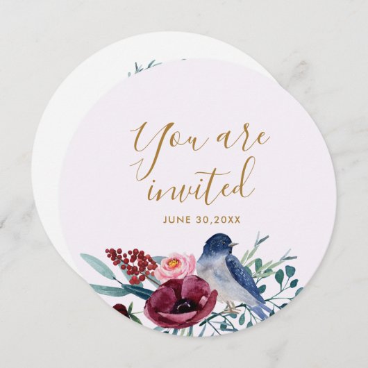 Invitation Floral Vous êtes Invité Fête de la Mère (Devant / Derrière)