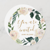 Invitation Floral Vous êtes Invité Fête de la Mère (Devant / Derrière)