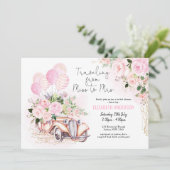 Invitation Floral Voyageant de Mlle à Mme Fête des mariées (Debout devant)